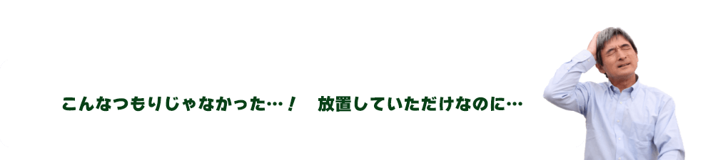 こんなつもりじゃなかった…！放置していただけなのに…