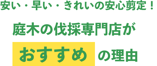 安い・早い・きれいの安心剪定！庭木の伐採専門店がおすすめの理由